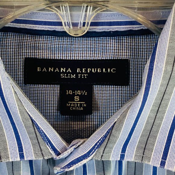 BANANA REPUBLIC STRIPED BUTTON DOWN SHIRT - Picture 2 of 3